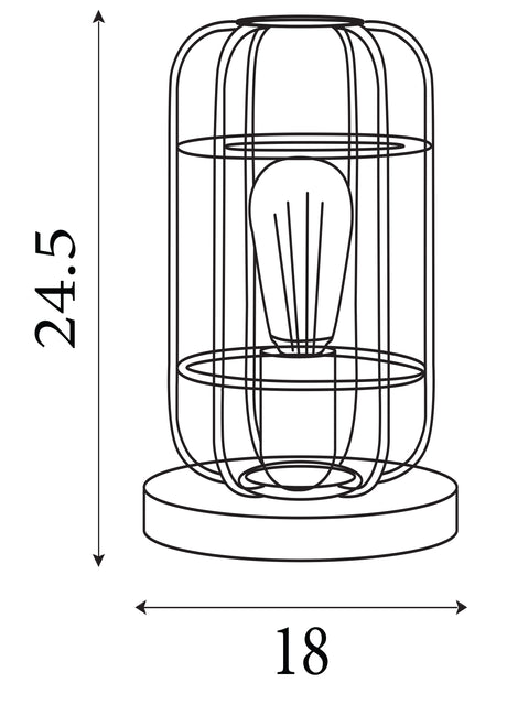 Searchlight Electric Vision Table Lamp - Matt Black Metal & Wood 81951-1BK