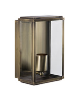 Searchlight Electric Box Outdoor Wall Light - Antique Brass Metal & Glass 8204AB