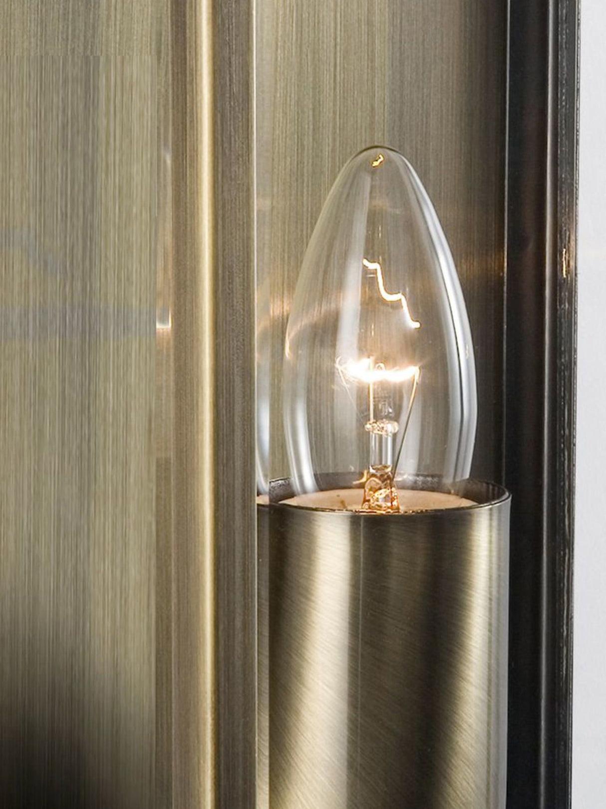 Searchlight Electric Box Outdoor Wall Light - Antique Brass Metal & Glass 8204AB