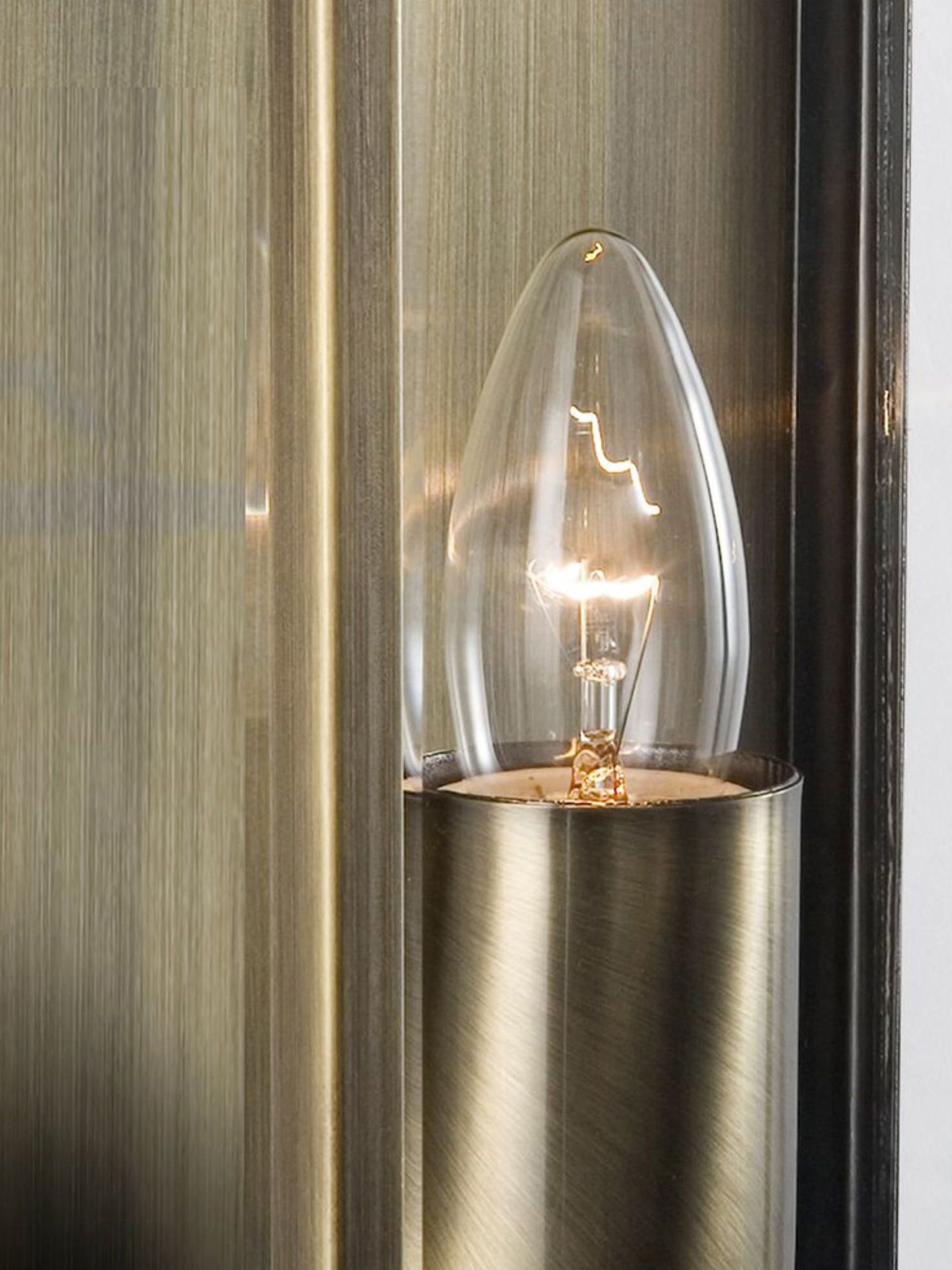 Searchlight Electric Box Outdoor Wall Light - Antique Brass Metal & Glass 8204AB