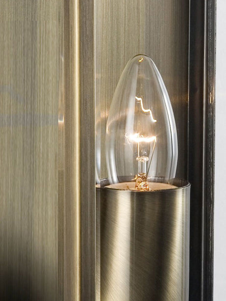 Searchlight Electric Box Outdoor Wall Light - Antique Brass Metal & Glass 8204AB