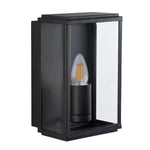 Searchlight Electric Box Outdoor Wall Light - Black Metal & Glass 8204BK