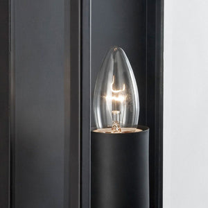 Searchlight Electric Box Outdoor Wall Light - Black Metal & Glass 8204BK