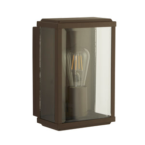 Searchlight Electric Box Outdoor Wall Light - Rustic Brown & Glass 8204RUS