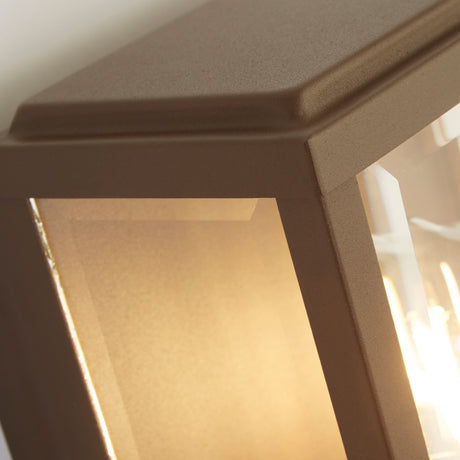 Searchlight Electric Box Outdoor Wall Light - Rustic Brown & Glass 8204RUS