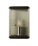 Searchlight Electric Box Outdoor Wall Light - Satin Silver Metal & Glass 8204SS