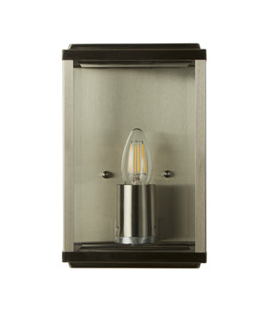 Searchlight Electric Box Outdoor Wall Light - Satin Silver Metal & Glass 8204SS