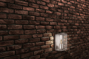 Searchlight Electric Box Outdoor Wall Light - Satin Silver Metal & Glass 8204SS