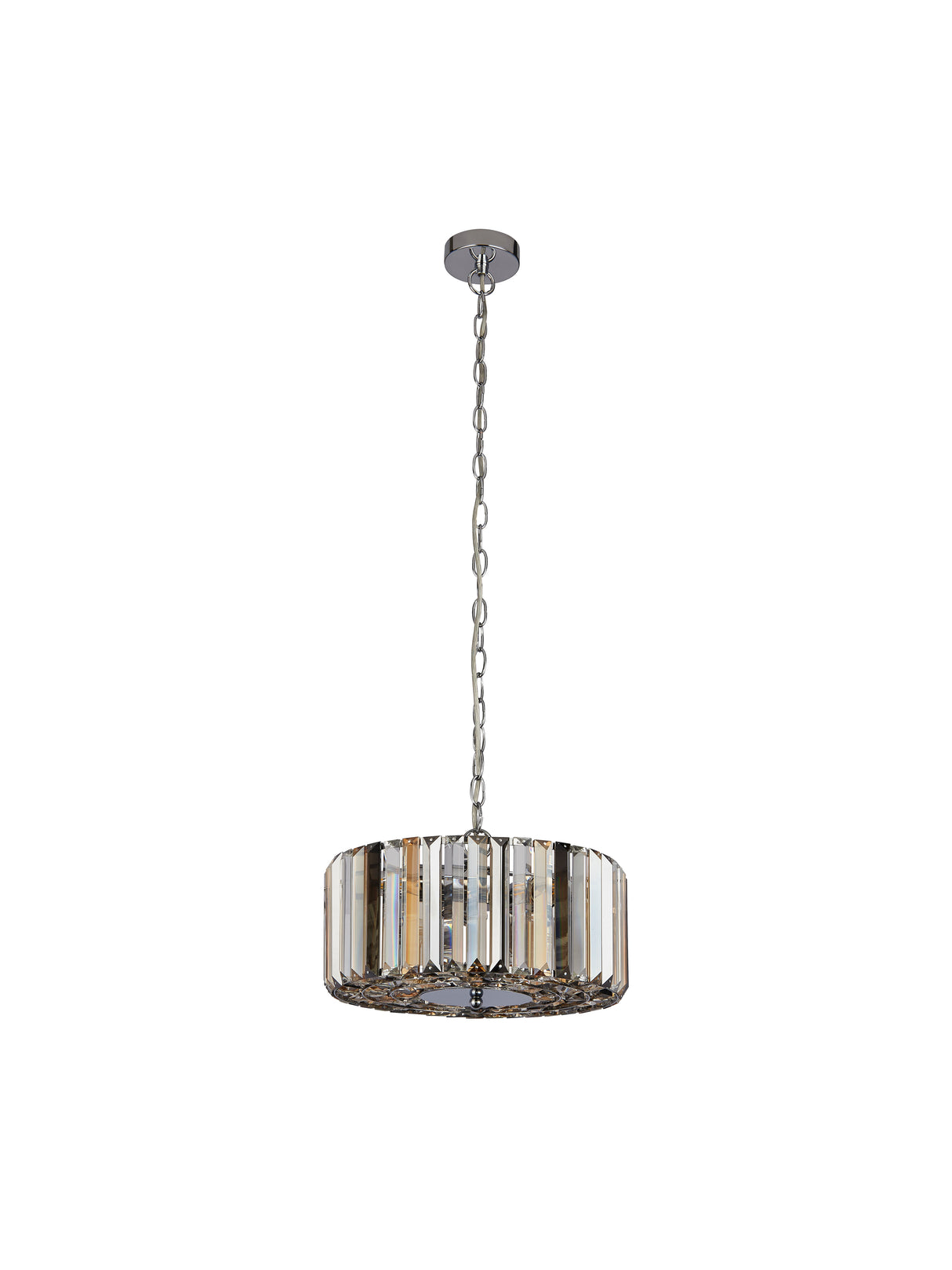 Searchlight Electric Chapeau 3Lt Pendant/Semi-Flush - Chrome & Mixed Glass 82101-3CC