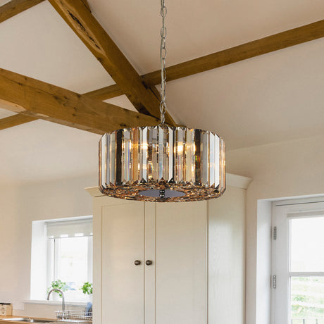Searchlight Electric Chapeau 3Lt Pendant/Semi-Flush - Chrome & Mixed Glass 82101-3CC