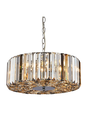 Chapeau 5Lt Pendant/Semi-Flush - Chrome & Mixed Glass
