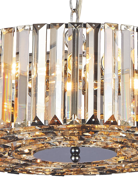 Searchlight Electric Chapeau 5Lt Pendant/Semi-Flush - Chrome & Mixed Glass 82101-5CC