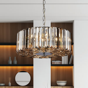 Searchlight Electric Chapeau 5Lt Pendant/Semi-Flush - Chrome & Mixed Glass 82101-5CC