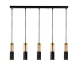 Merrygold 5Lt Bar Pendant - Black Metal & Amber Acrylic