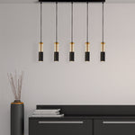 Searchlight Electric Merrygold 5Lt Bar Pendant - Black Metal & Amber Acrylic 82121-5BK