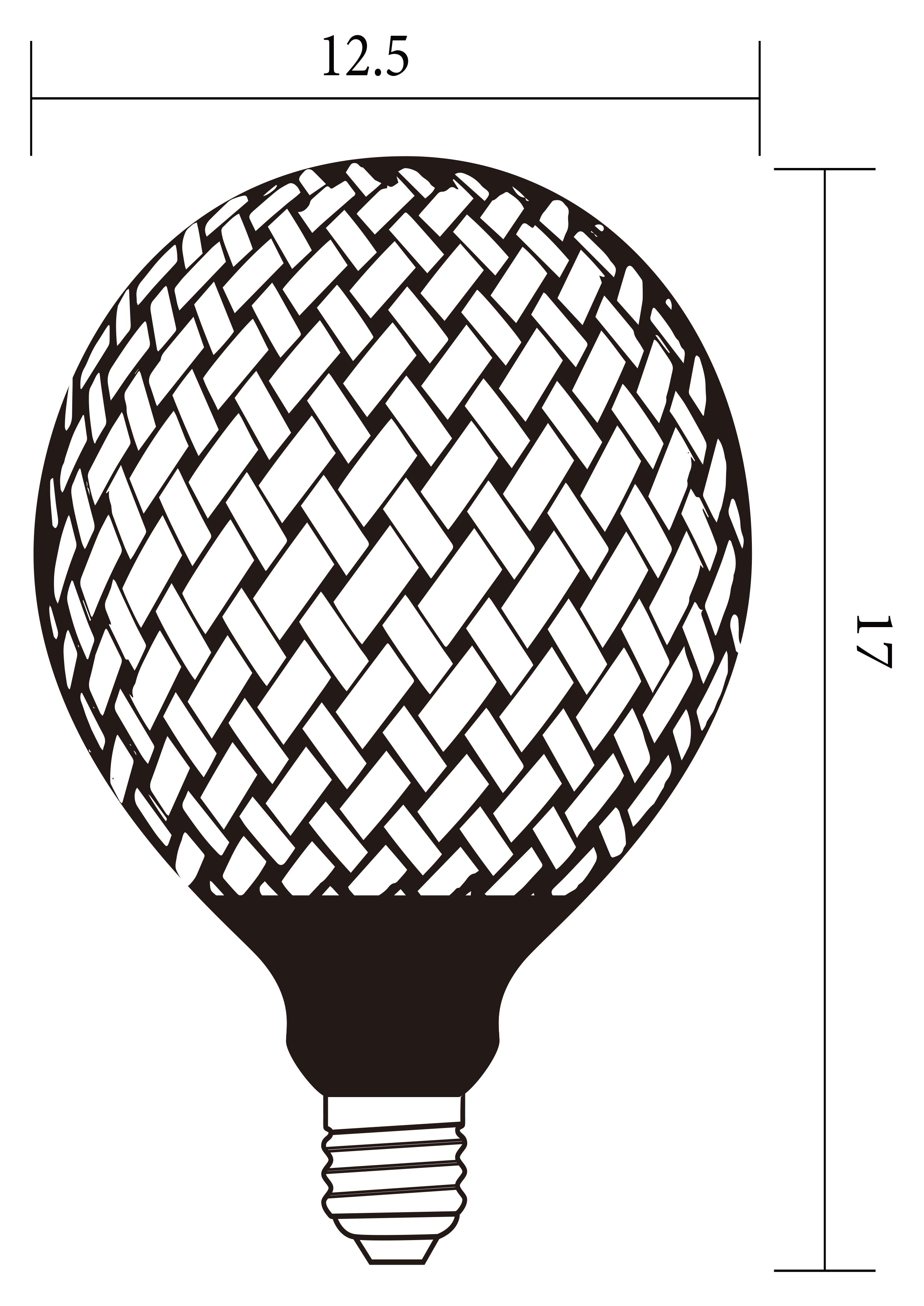 Searchlight Electric G125 Magician black 6W 1800K LED filament 82240BK