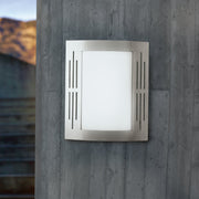 Eglo EU CITY Outdoor Wall Light – Stainless Steel, White Diffuser, E27, IP44 Exterior Lighting