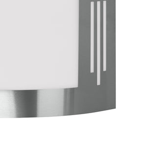 Eglo EU CITY Outdoor Wall Light – Stainless Steel, White Diffuser, E27, IP44 Exterior Lighting