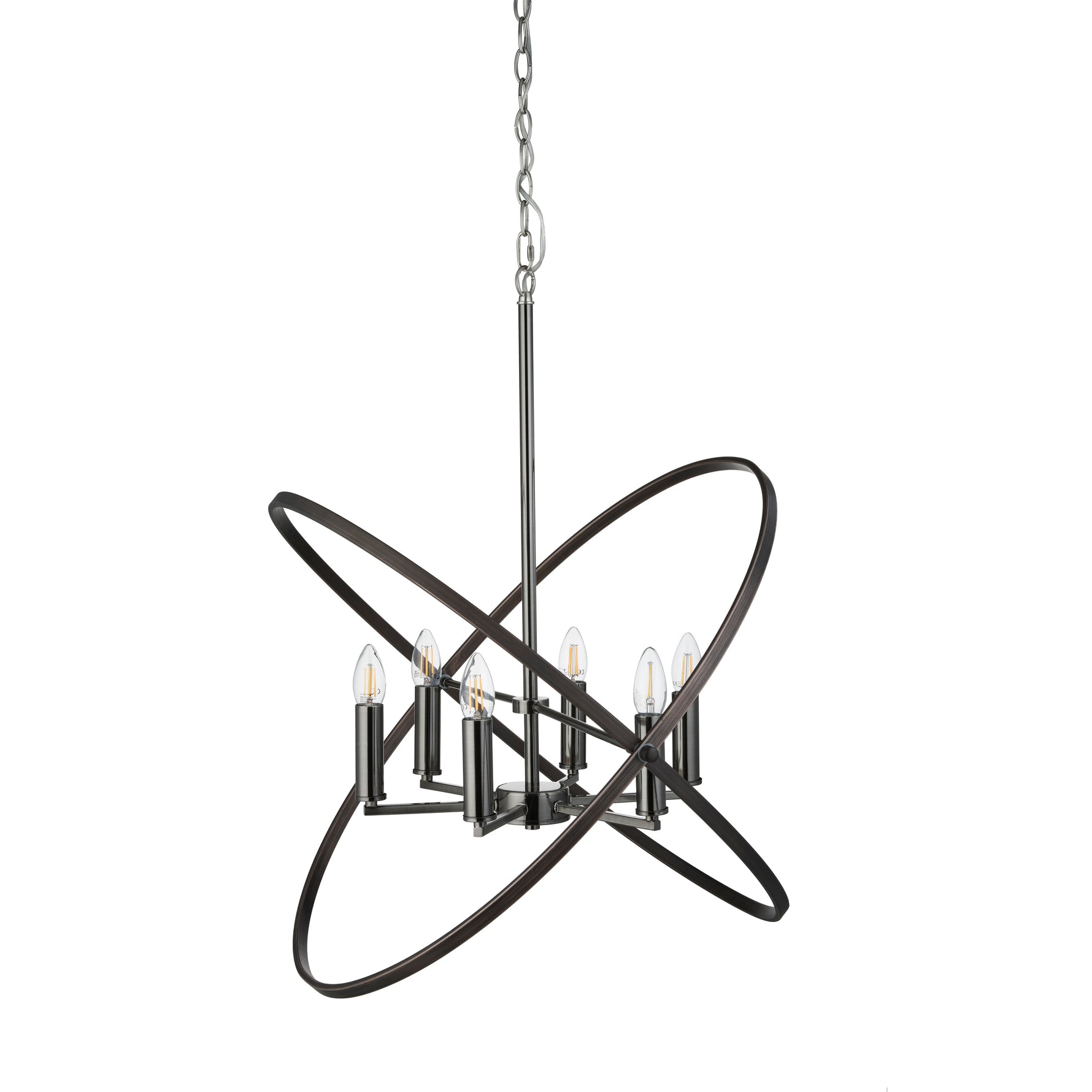 Searchlight Electric Hoopla 6Lt Pendant - Pewter Metal 8246-6PW