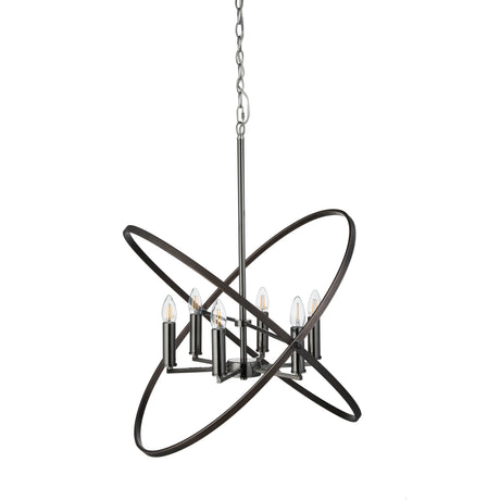 Searchlight Electric Hoopla 6Lt Pendant - Pewter Metal 8246-6PW
