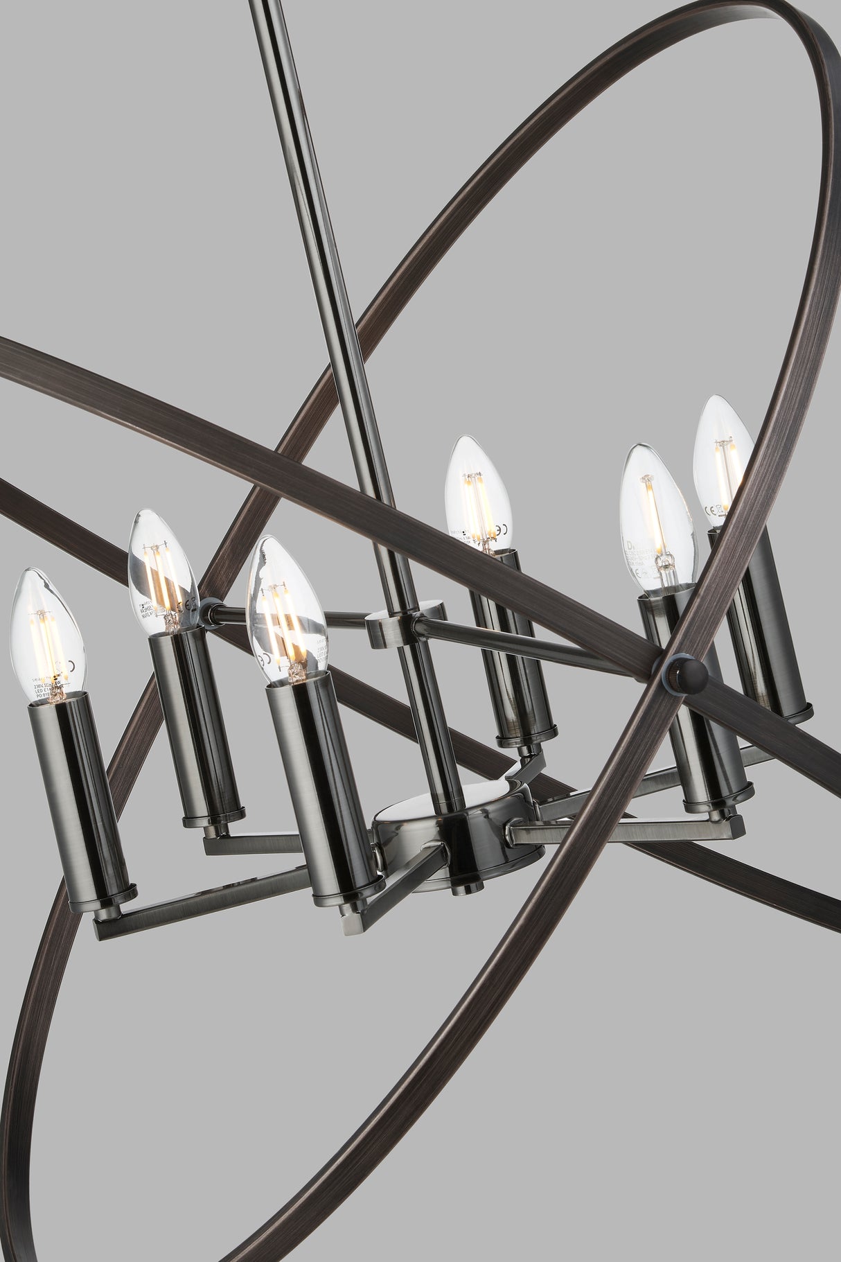 Searchlight Electric Hoopla 6Lt Pendant - Pewter Metal 8246-6PW