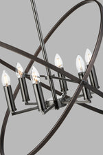 Searchlight Electric Hoopla 6Lt Pendant - Pewter Metal 8246-6PW