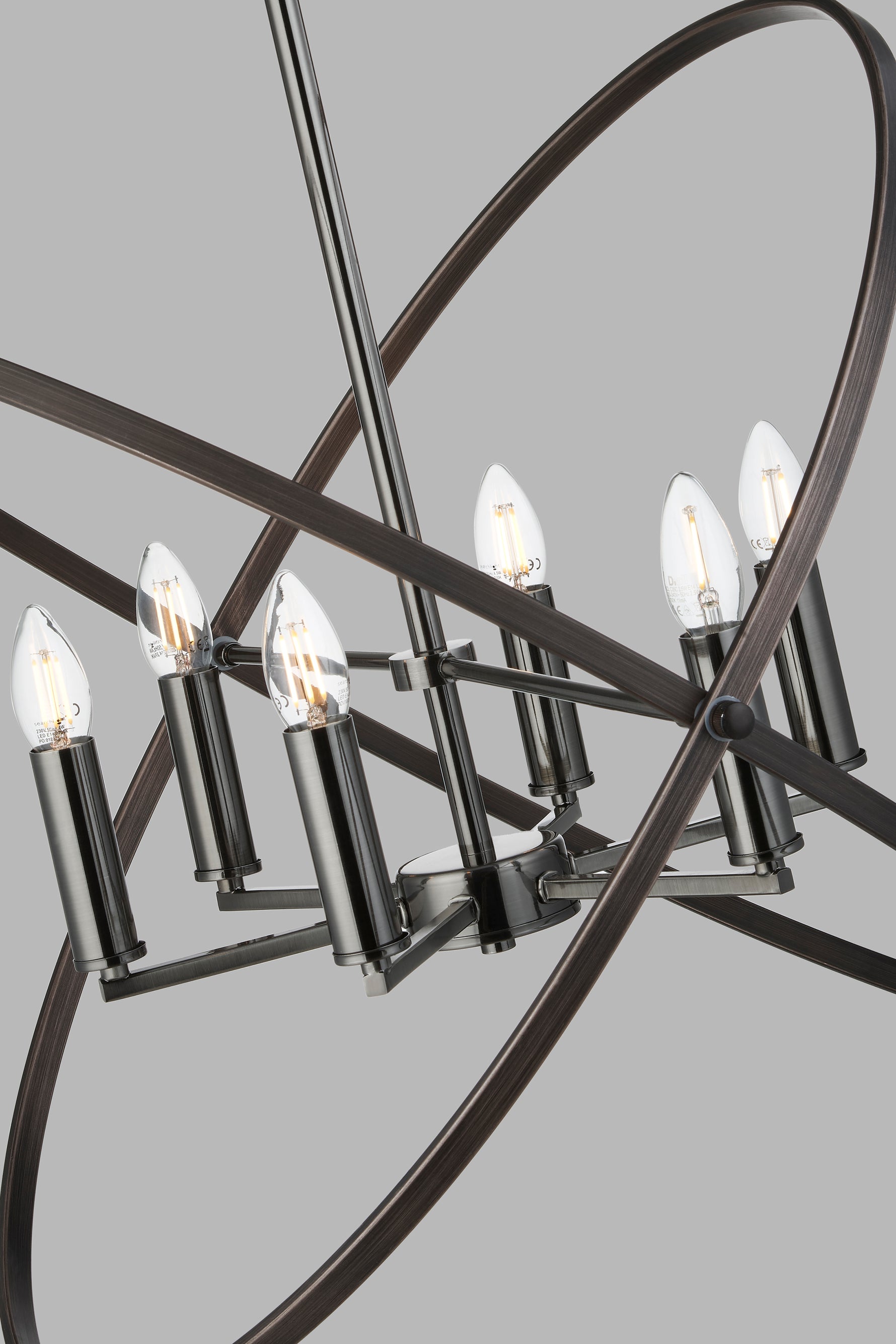Searchlight Electric Hoopla 6Lt Pendant - Pewter Metal 8246-6PW