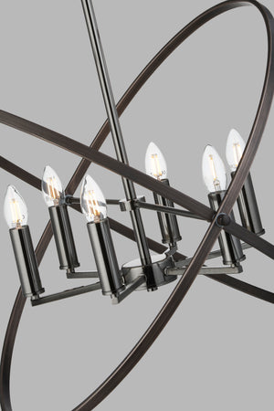 Searchlight Electric Hoopla 6Lt Pendant - Pewter Metal 8246-6PW