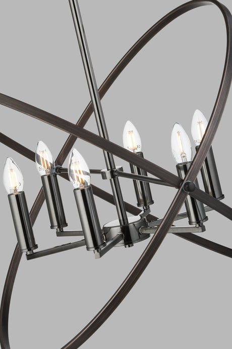 Searchlight Electric Hoopla 6Lt Pendant - Pewter Metal 8246-6PW