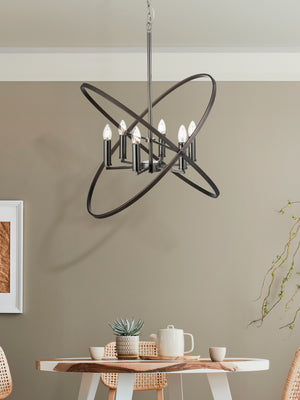 Searchlight Electric Hoopla 6Lt Pendant - Pewter Metal 8246-6PW