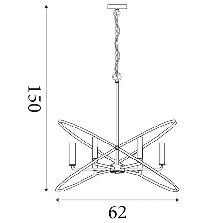 Searchlight Electric Hoopla 6Lt Pendant - Pewter Metal 8246-6PW