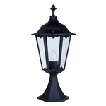 Alex 55cm Outdoor Post  -  Silk Black Metal & Glass , IP44
