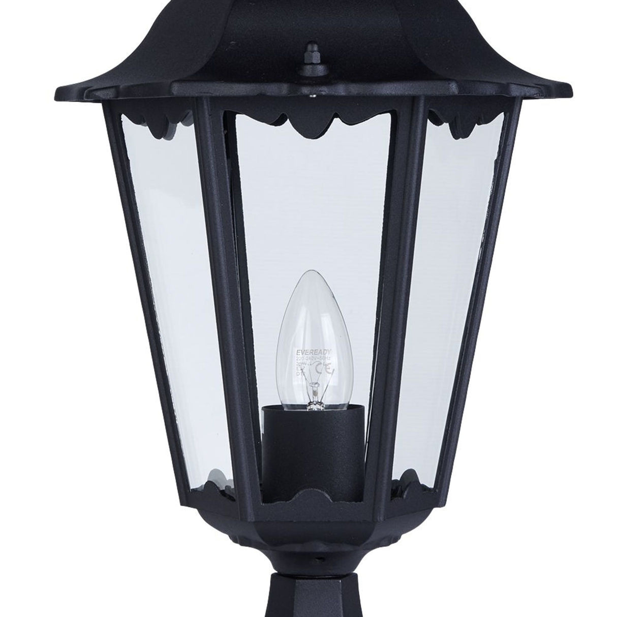Searchlight Electric Alex 55cm Outdoor Post  -  Silk Black Metal & Glass , IP44 82503BK