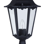 Searchlight Electric Alex 55cm Outdoor Post  -  Silk Black Metal & Glass , IP44 82503BK