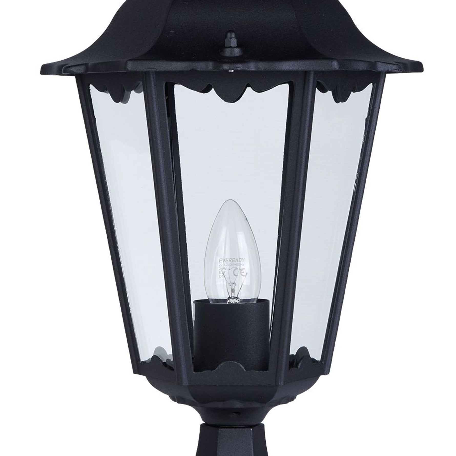 Searchlight Electric Alex 55cm Outdoor Post  -  Silk Black Metal & Glass , IP44 82503BK
