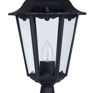Searchlight Electric Alex 55cm Outdoor Post  -  Silk Black Metal & Glass , IP44 82503BK