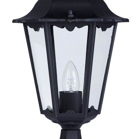 Searchlight Electric Alex 55cm Outdoor Post  -  Silk Black Metal & Glass , IP44 82503BK