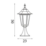 Searchlight Electric Alex 55cm Outdoor Post  -  Silk Black Metal & Glass , IP44 82503BK