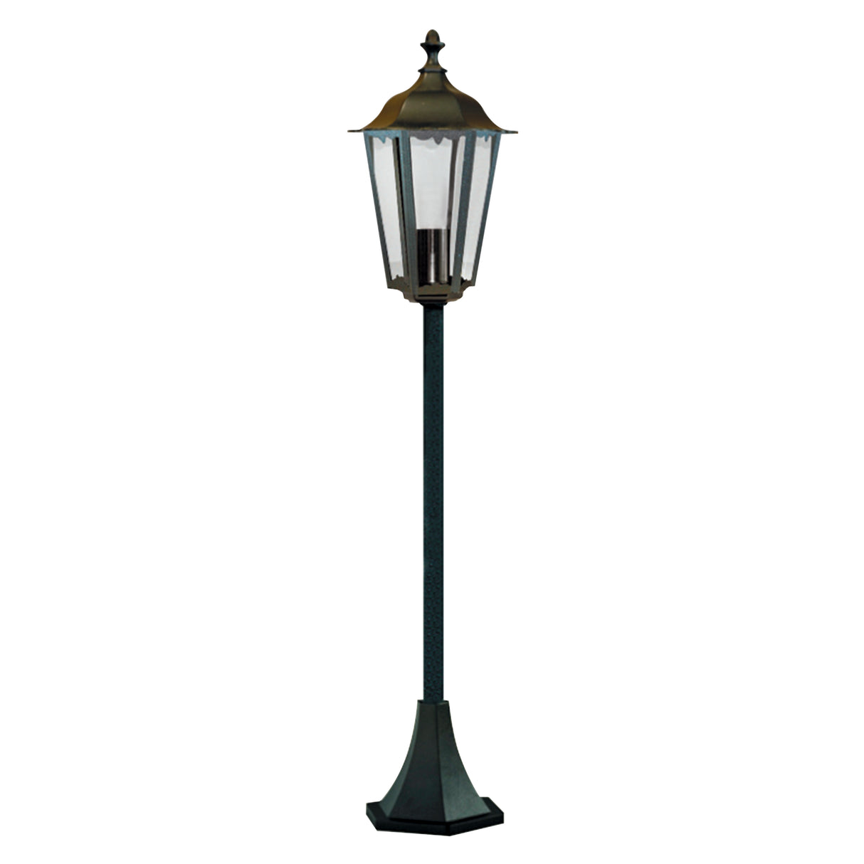Searchlight Electric Alex  Outdoor Post - Black Metal & Glass 82504BK