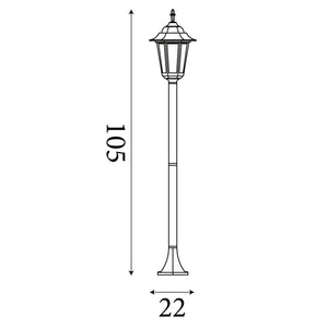 Searchlight Electric Alex  Outdoor Post - Black Metal & Glass 82504BK