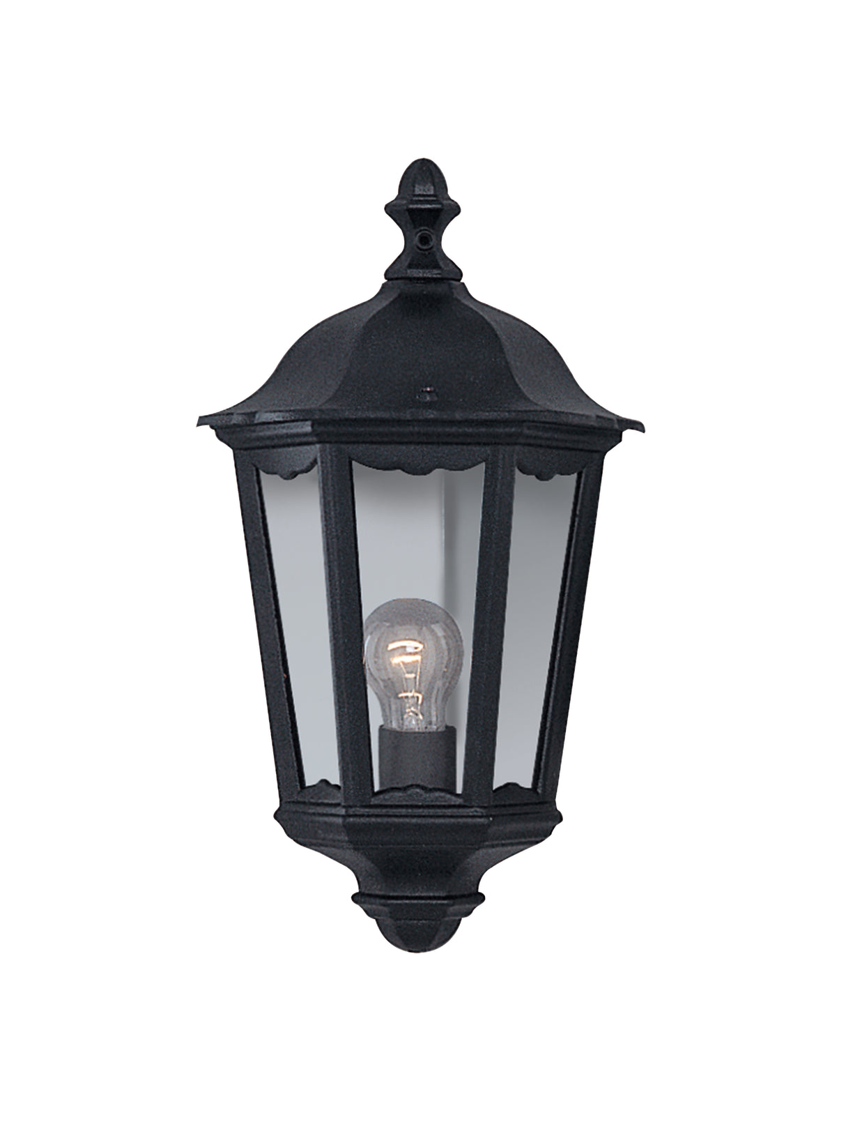 Alex  Outdoor Wall Light - Black Metal & Glass