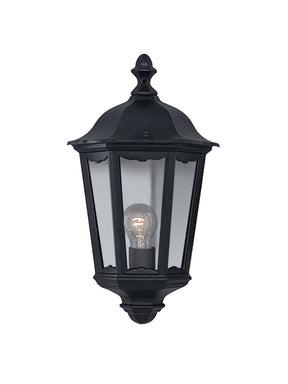 Alex  Outdoor Wall Light - Black Metal & Glass