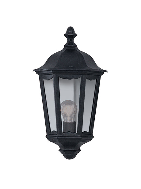 Searchlight Electric Alex  Outdoor Wall Light - Black Metal & Glass 82505BK