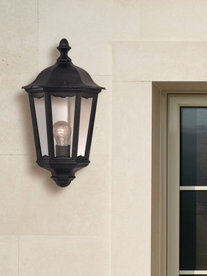 Searchlight Electric Alex  Outdoor Wall Light - Black Metal & Glass 82505BK