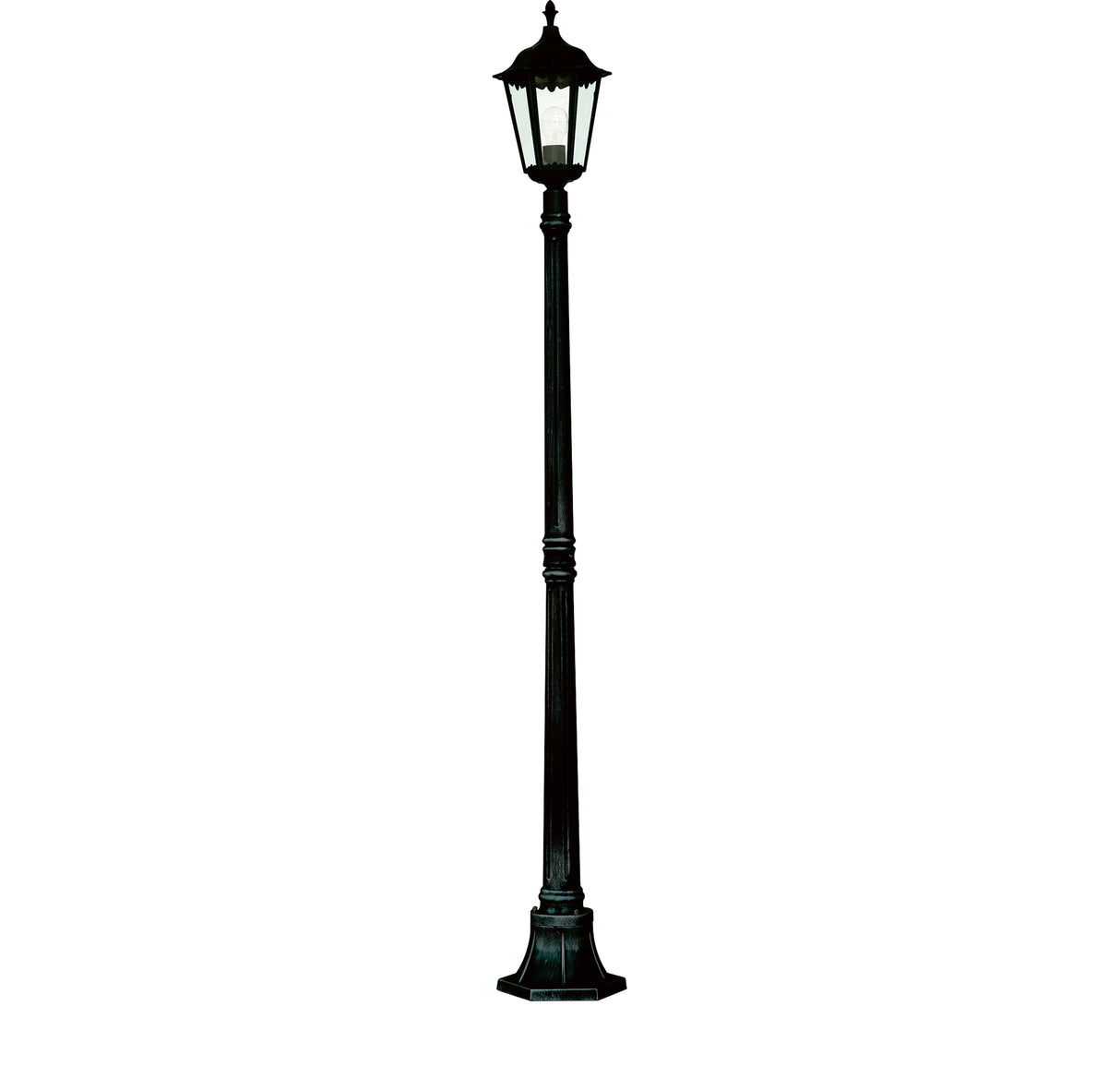 Alex 183cm Outdoor Post  - Silk Black Metal & Glass, IP44