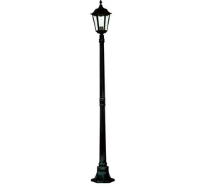 Alex 183cm Outdoor Post  - Silk Black Metal & Glass, IP44