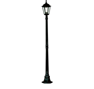 Alex 183cm Outdoor Post  - Silk Black Metal & Glass, IP44
