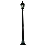 Searchlight Electric Alex 183cm Outdoor Post  - Silk Black Metal & Glass, IP44 82508BK