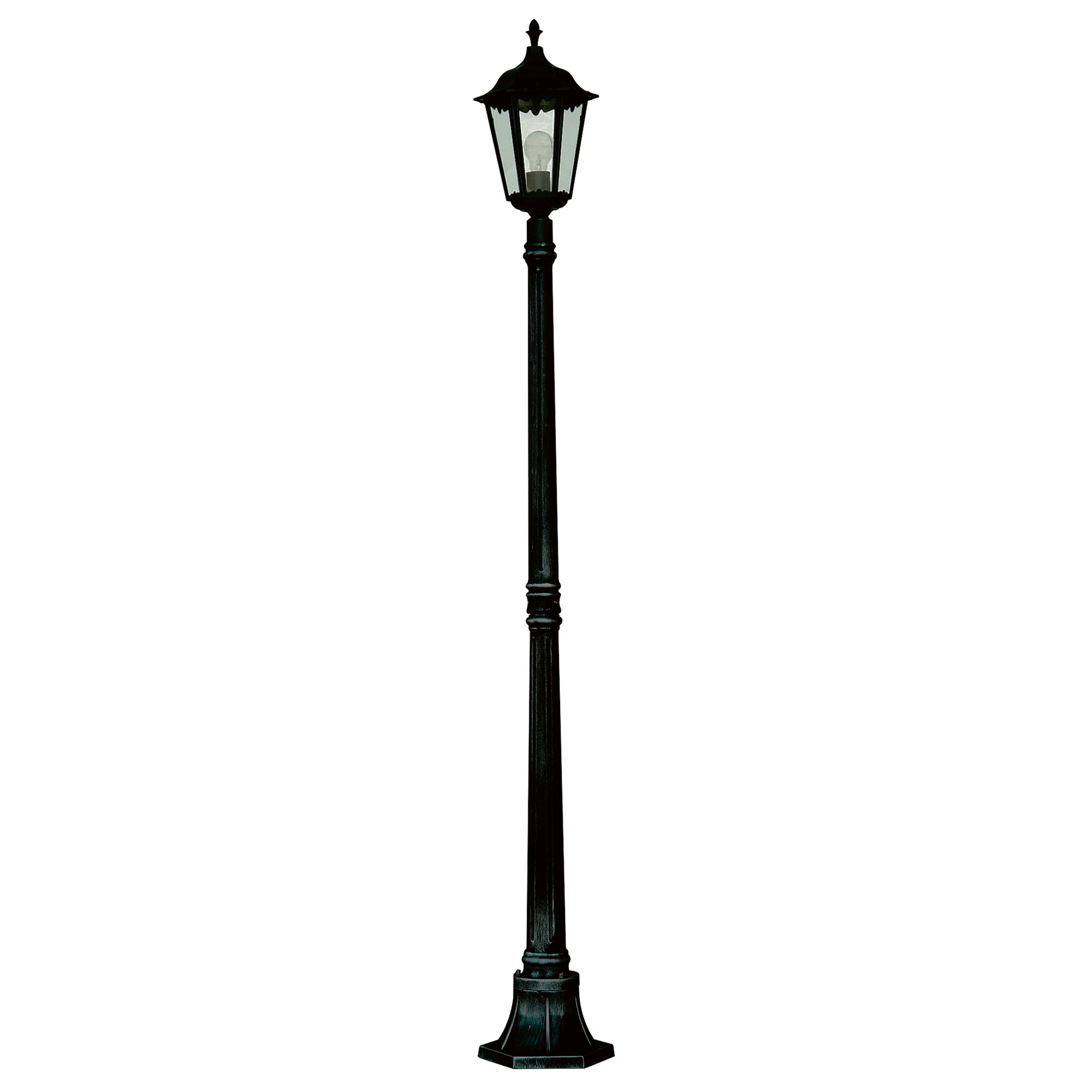 Searchlight Electric Alex 183cm Outdoor Post  - Silk Black Metal & Glass, IP44 82508BK