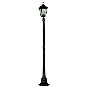 Searchlight Electric Alex 183cm Outdoor Post  - Silk Black Metal & Glass, IP44 82508BK